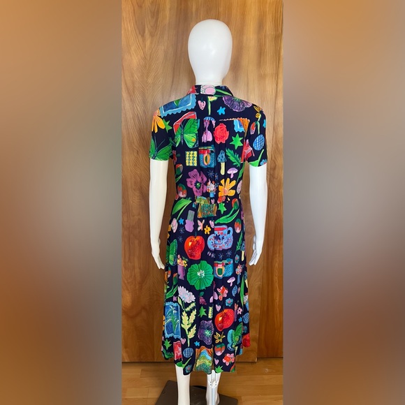 2023 Gorman mushroom fantasy dress 40’s style details Size:6 waist:27 in viscose - Picture 4 of 11